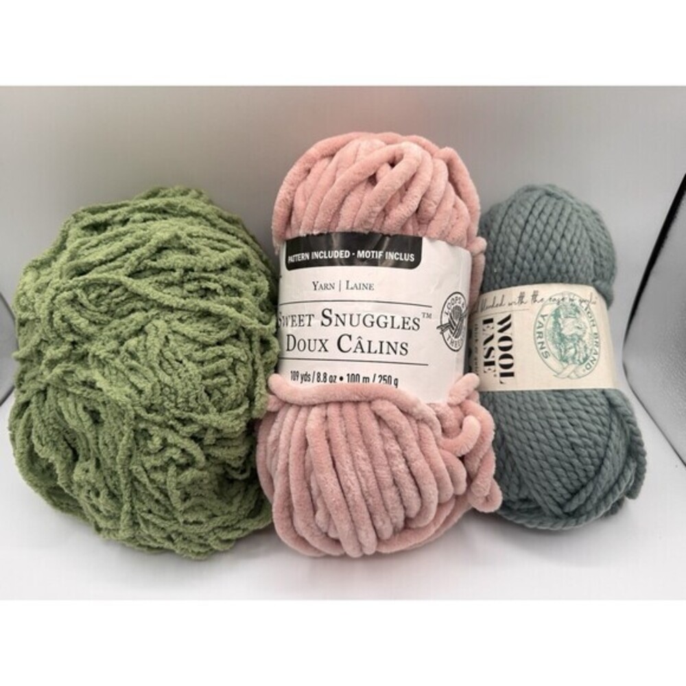 Lot Of 3 Skeins Chunky Yarn NEW & USED